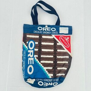 VTG RARE Oreo Nabisco Chocolate Sandwich Cookies Tote Bag Blue Retro Advertising